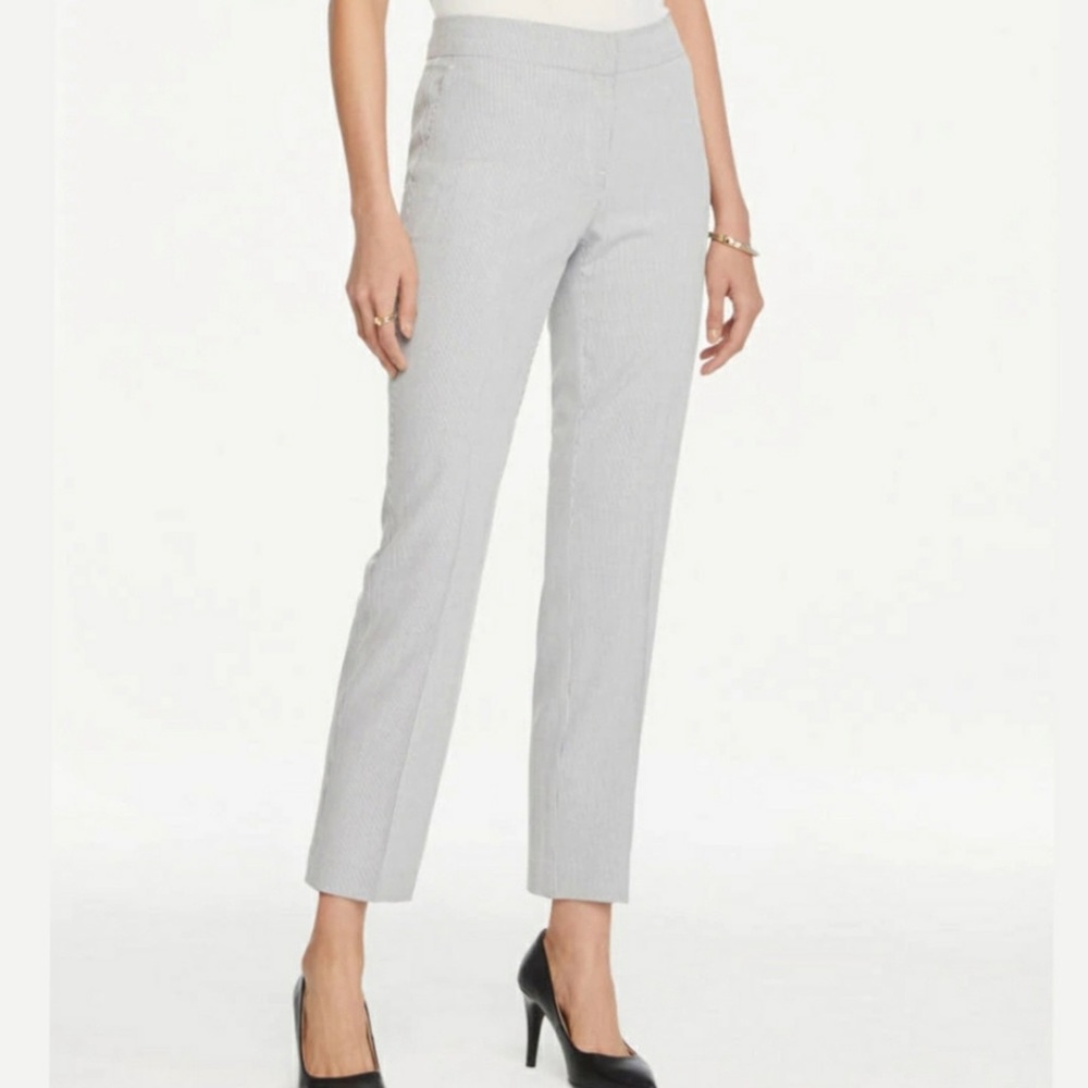 Ann Taylor Factory Seersucker Modern Ankle Pants Slacks 6